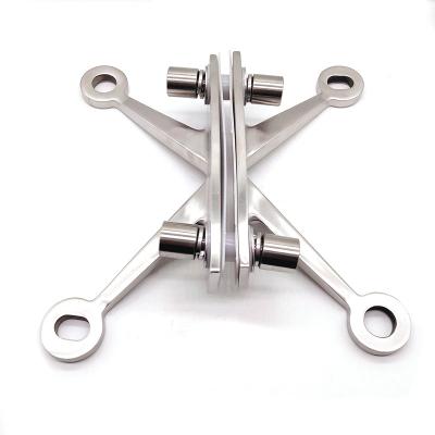 China SS316 SS304 Mirror Stainless Steel 316 Four Arms Curtain Wall Fitting for sale