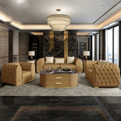 Chine Le bouton de SOFA Fancy Sectional Sofa Tufted a tapissé les meubles de luxe italiens Sofa Sets à vendre