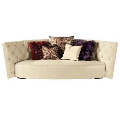 Chine Les meubles de luxe de salon d'OEM placent le sofa en cuir emmêlé de Seat du dos creux deux de base en bois solide à vendre