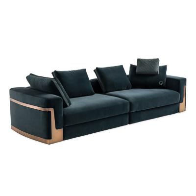 China Marco de madera sólido de lujo Matte Fabric Living Room Sofa para los muebles caseros en venta