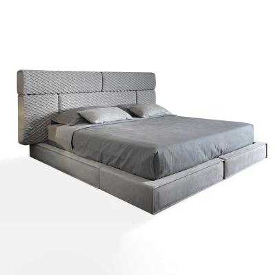 Chine Les meubles de luxe modernes de chambre à coucher ont tapissé le double Roi de luxe Size Bed à vendre