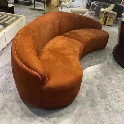 China Velvet Fabric Luxury Living Room Furniture Sets Sofa Brown Red Italian Style Couch for sale