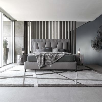 China Conjuntos de móveis de quarto modernos OEM de couro fosco cama queen size à venda
