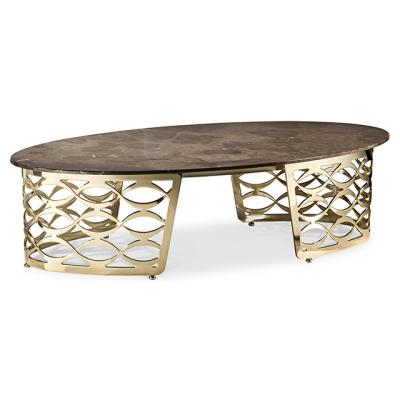 China Golden Customized Coffee Table Forged 50cm Round Marble Top Coffee Table for sale