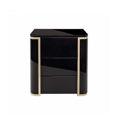 China Ornate 450mm Modern Drawer Nightstand 0.55m Contemporary Side Table Bedroom for sale