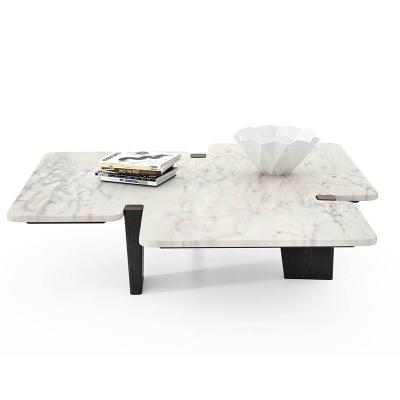 Chine marbre italien de style de titane de la table basse adapté aux besoins du client par 700mm 1.4m à vendre