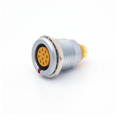 China ZGG Straight Plug Round Push On Coax Connector 10 Pin Silver Color for sale