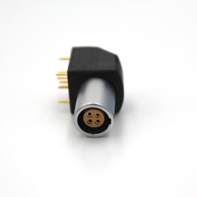 China ZPG 0B Push Pull Miniature Circular Connector 4 Pin IP50 With Elbow Socket for sale