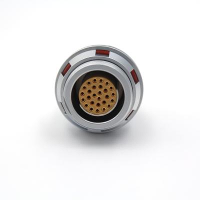 China F Series 27 Pin Self Locking Push Pull Socket Connector With Solder Termination for sale