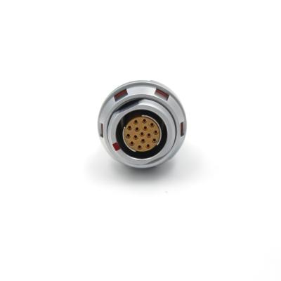 China Tipo corto de cobre amarillo circular 16 Pin Connector, conector recto femenino del zócalo con la nuez en venta