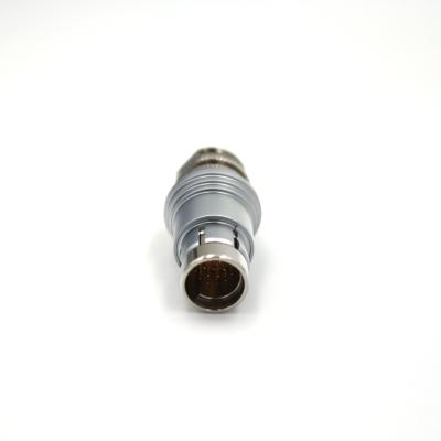 China Tipo corto de cobre amarillo 16 conector IP68 del enchufe de Pin Circular Connector Male Straight en venta