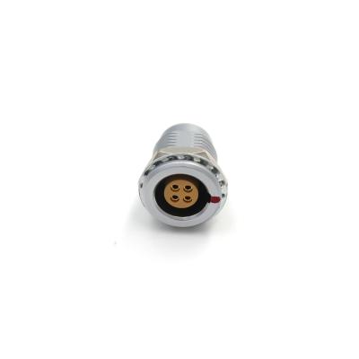 China Miniature Circular 4 Pin Connector IP50 10A 1B Series Female Socket Silver Color for sale