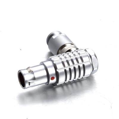 China 2B Right Angle 90 Degree Cable Elbow 4 Pin To 6 Pin IP50 Straight Plug Connector for sale