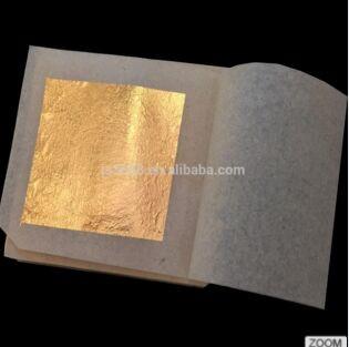 China Edible 4.33*4.33 CM 24 K Pure Dold Leaf Sheets for Cake  Sugar alcohol decoration for sale