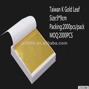 China Hot!!! Best selling High Quality 9*9 CM Taiwan Imitation Gold Leaf for furniture ceiling decoraion for sale