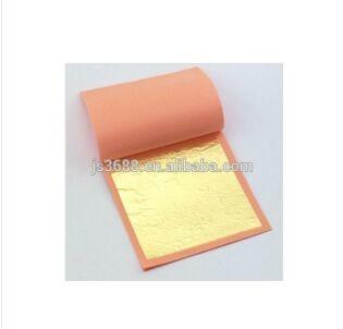 China 8*8 cm 22k 92% gold content genuine gold leaf in booklet packing manufacturer for decoration material for sale