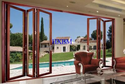 China Water Proof Wood Color Double Glazed Aluminium Doors For German Market for sale