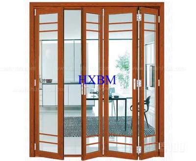 China Tempered Clear Glass Aluminum Folding Doors Flush Appearance Anti Aging for sale
