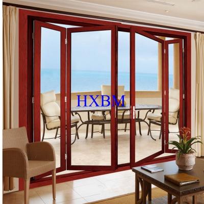 China Firm Structure Aluminium Doors With Wooden Finish For Unobstructed Views for sale