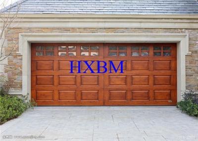 China Motor Driving Safety Insulated aluminum Roller Garage Doors With Wooden Finish for sale