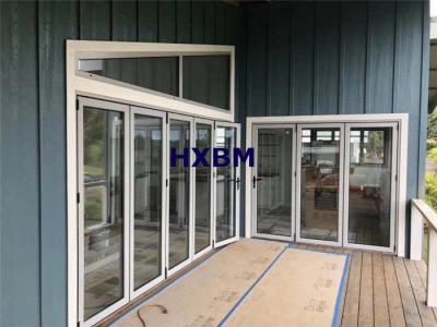 China contratantes de construção vitrificados das portas de dobradura da profundidade de 60mm dobro de alumínio aplicados à venda