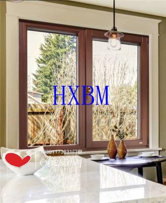 China Customized Color Double Glazed 70mm Frame wood Clad aluminum Windows for Middle East market for sale