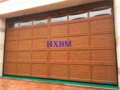 China Aluminum Panel Garage Doors With Electric Motor And Wood Color for sale