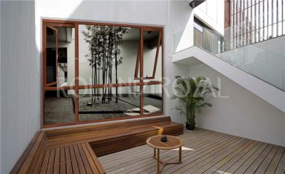 중국 6063-T5 5 밀리미터는 알루미늄 해가림식 창문 차음 나무색에 유리를 끼웁니다 판매용