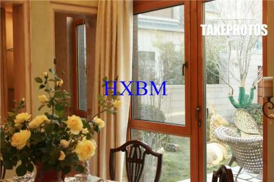 China 6063-T5 12A Double Glazed Wooden Windows Waterproof Clad Timber for sale