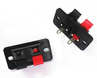 China Right Angel Speaker Terminal Clip Connector 2 Positions Audio Cable Push Button Type for sale