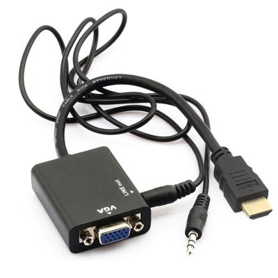 China 1080p Hdmi Male to VGA Female with Audio Cable Converter Adapter for HDTV PC for sale