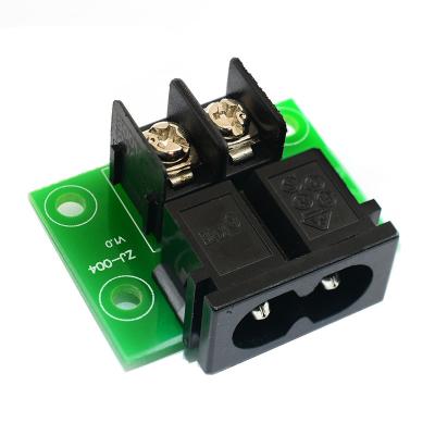 China 2-pin Barrier Terminal Blocks to Male IEC 320 C8 AC Power Plug  Adapter Converter for sale