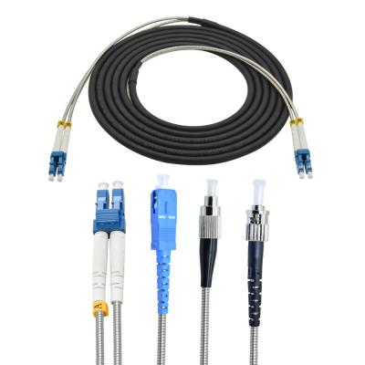 China Outdoor Armored Fiber Optic Cable With FC SC LC ST Connector Assembled 30 to 1000 Meters for sale