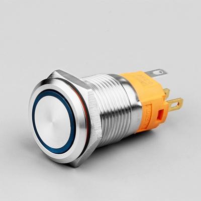 China 16MM DPST ON OFF momentary stainless steel push button with IP67 IK10 for sale