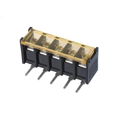 China 8.25mm/0.325' in Pitch PCB Barrier Terminal Block dip 90°  with cover 300V/20A With Approve Connector for sale