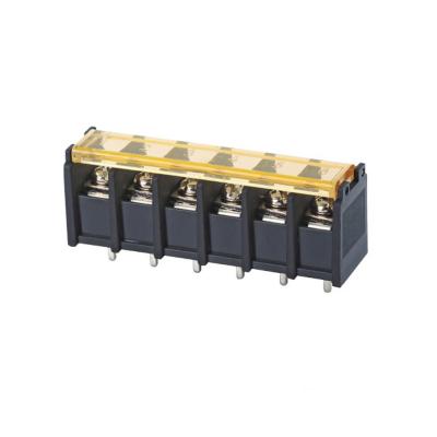 China 8.25mm/0.325' in Pitch PCB Barrier Terminal Block dip 180°  with cover 300V/20A With Approve Connector for sale