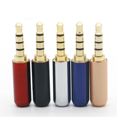 China 3.5Mm Plug 3/4 Pole 3.5Mm Headphone Audio Jack Adapter Gold Plated 3.5MM Stereo Plug for sale