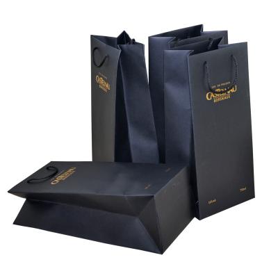 China Flat Handle Kraft Paper Bag Printing 4C+0 Cover color Gold hot foil stamping for sale