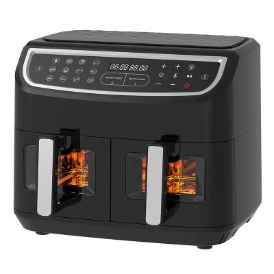 China Smart 2400W Air Fryer Double With Visible Transparent Window 9L Digital Two Zone Technology for sale