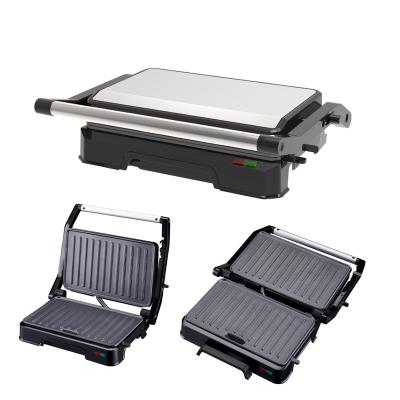 China Knob Contact Electric Press Grill 2 Slice Mini Auto Panini With Ultra Nonstick Surface for sale