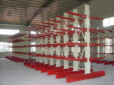 China Long Goods Handling Cantilever Shelving For Timber , Pipe , Tube Storage for sale
