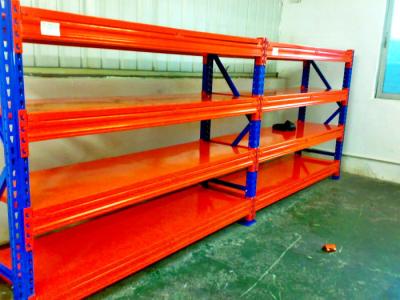 China Blue / Orange Cold Rolled Heavy Duty Pallet Racking With Long Span for sale