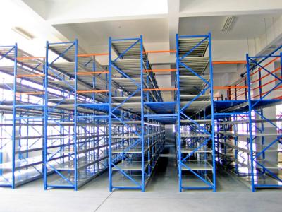 China Structural Rack Supported Mezzanine With Racking Frames / Step Beams / Steel Panel for sale
