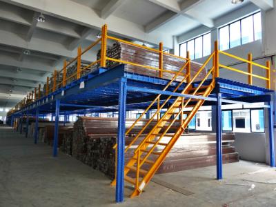 China Cold Rolling Steel Industrial Mezzanine Floors For Warehouse , Blue / Orange for sale