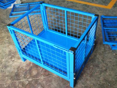 China Galvanized / Powder Coating Metal Pallet Cages For Small Parts Storage for sale