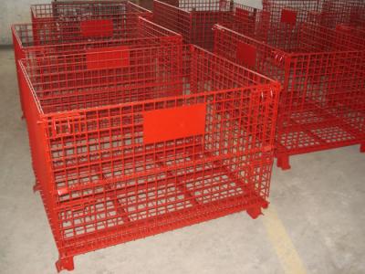 China High Strength Industrial Metal Pallet Cages Warehousing / Component Storage for sale