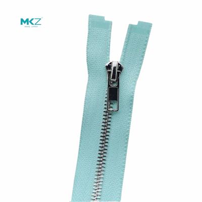 China 5# European Style Open Tail Platinum Metal Zipper for sale
