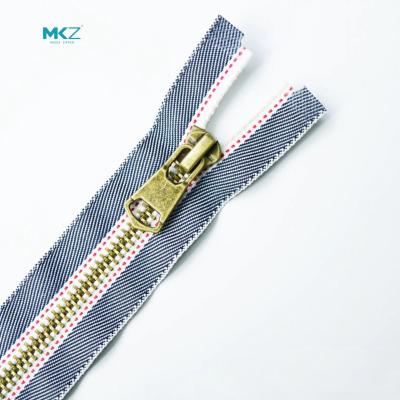 China Antique Brass MKZ Special Zippers , Open Ended Zips For Jackets for sale