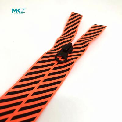 China Stripe Open End Clothes Custom Water Proof Zippers for sale