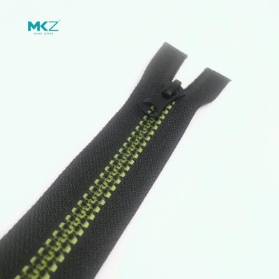 China Green Teeth Bag #8 Resin Zipper , #5 Black Plastic Zipper for sale